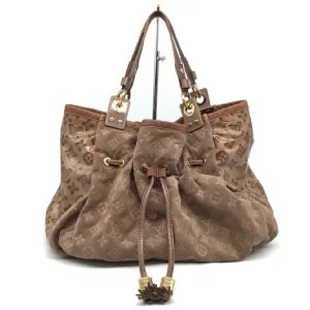 LOUIS VUITTON Irene Handbag Moss Suede Brown